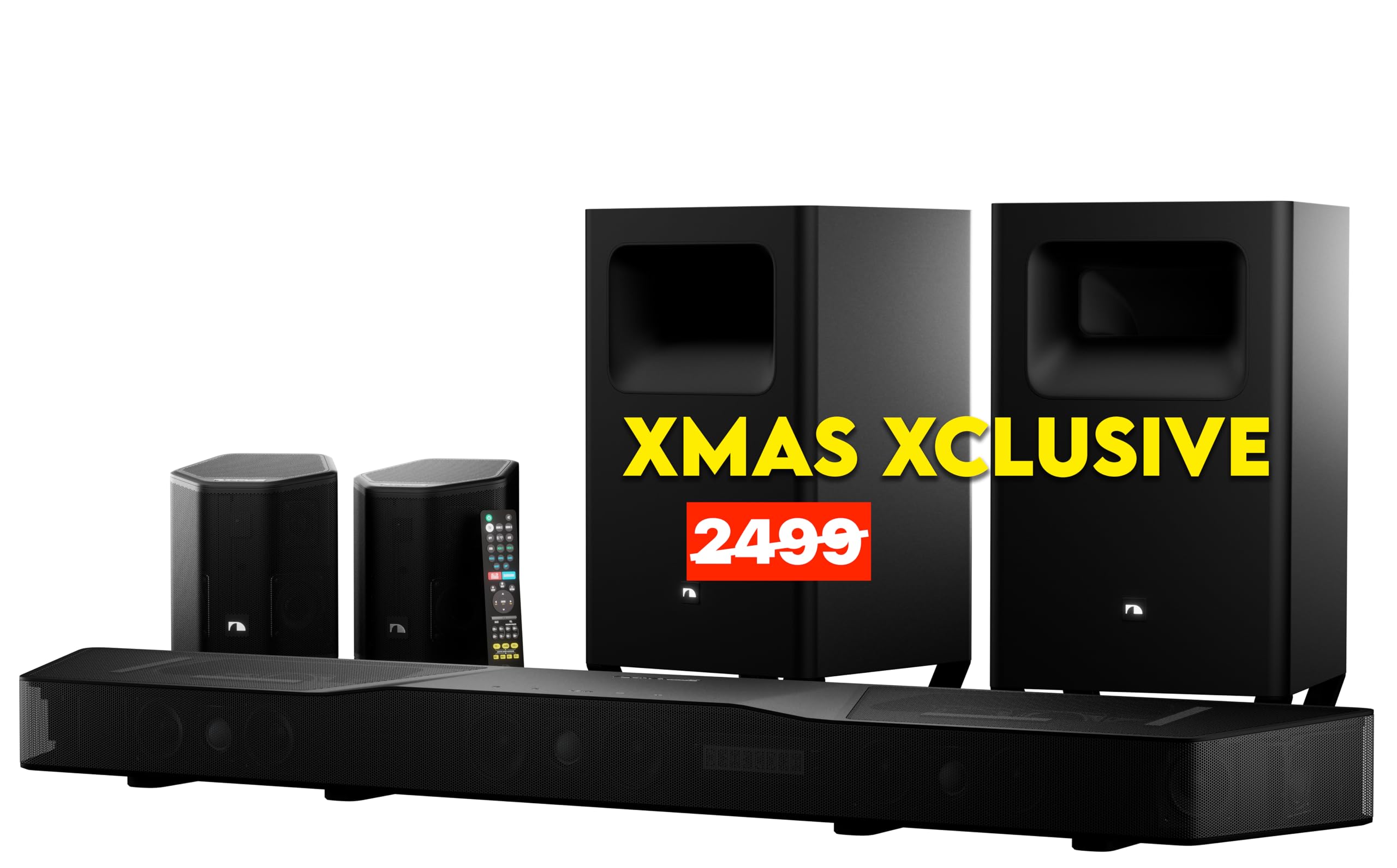 Shockwafe 11.2.6 Channel Dolby Atmos/DTS:X Soundbar with Upgraded Dual 10” Subwoofers, Wireless Bipolar Surrounds, 6 Height Channels, AHD Ultra, 31 Punktkilde Drivers (2025 Flagship)