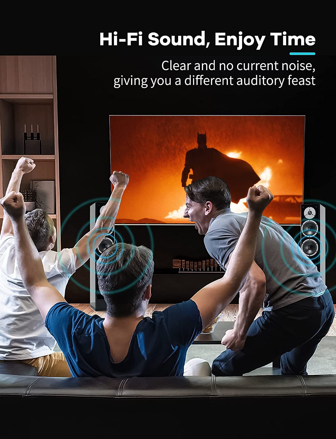 Y.D.F Hi-Fi Audio Balun, 1 Pair Stereo RCA to Stereo AV Audio Extender Stereo Analog Audio Extender, Stereo RCA Audio Extender Over Cat5e/Cat 6/Cat7 Ethernet Cable