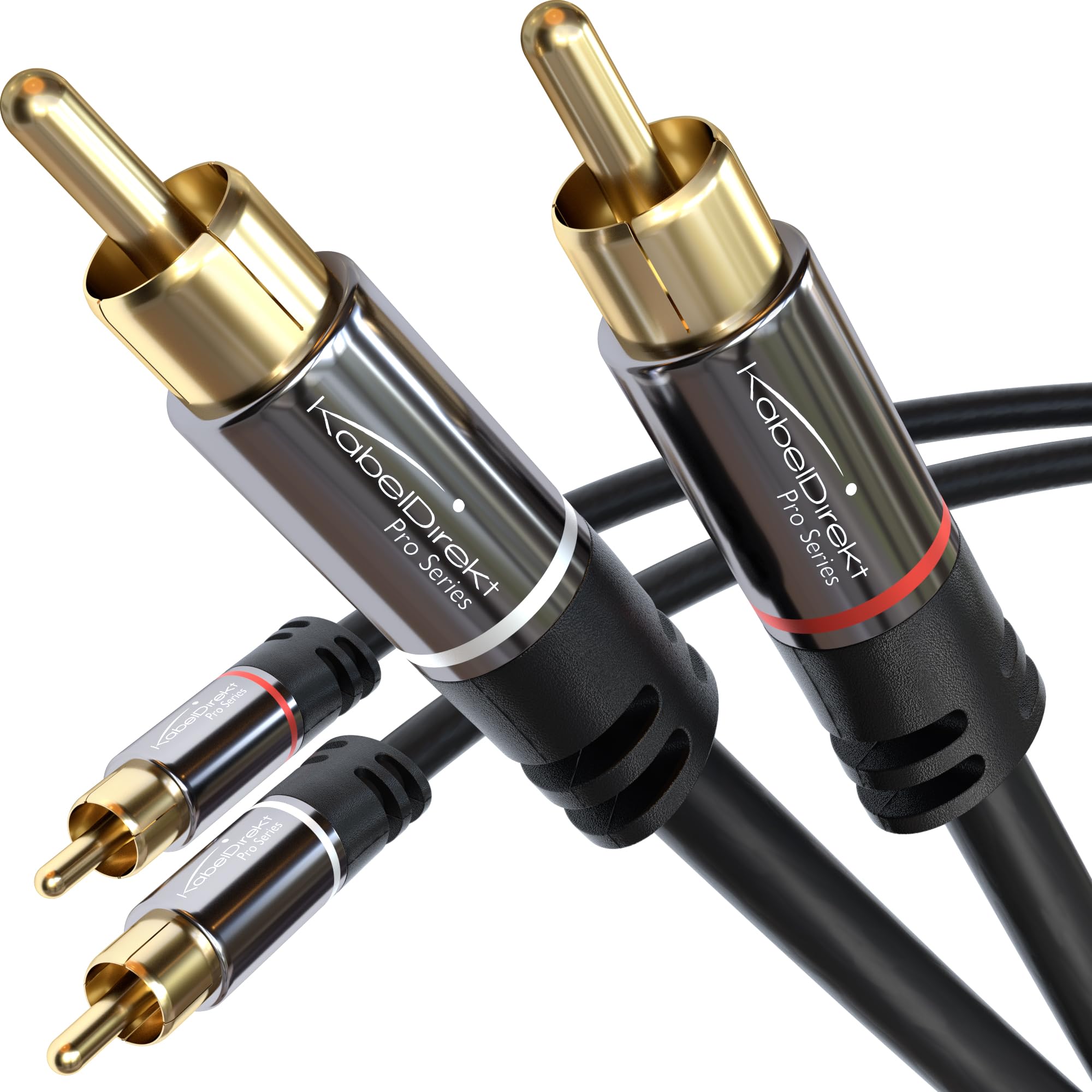 CableDirect – 3ft RCA/Phono Cable, 2 × 2 Plugs, Stereo Audio Cable, Practically Break-Proof & Flawless Sound Quality (coaxial, subwoofer/amp/HiFi & Home Cinema/Blu-ray, Analog & Digital)
