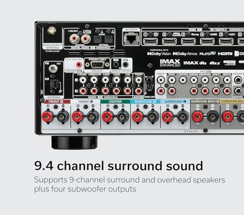 AVR-X3800H 9.4-Ch 8K UHD AVR Home Theater Stereo Receiver, (105W X 9) Built-in Bluetooth Wi-Fi & HEOS Multi-Room Streaming Dolby Atmos DTS:X IMAX Enhanced & Auro 3D