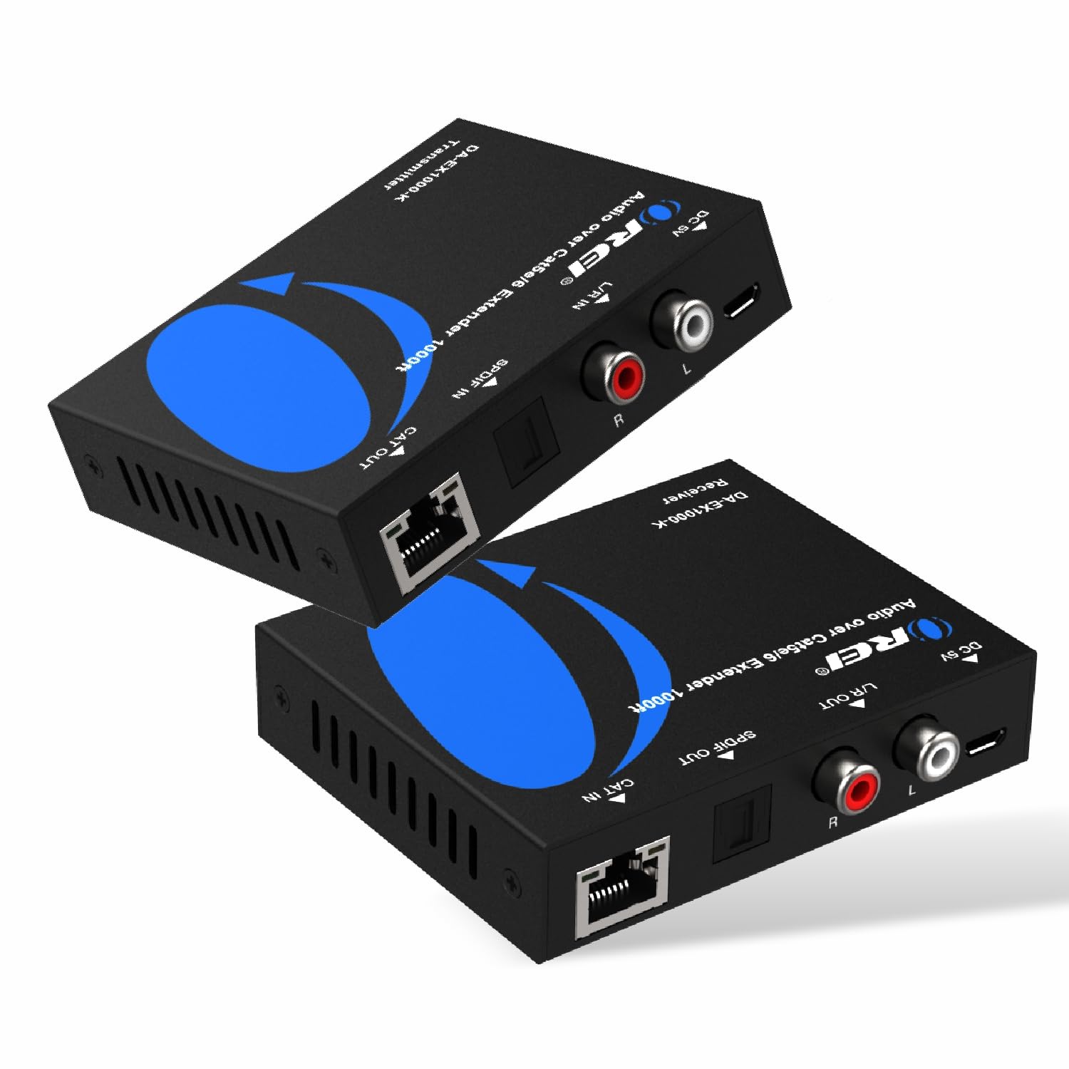 OREI Audio Over Cat5e/6 Extender Upto 900 Feet - Extend Digital Optical Coxial Toslink Signal Over LAN Ethernet Power Over Cable for Long Distance Extension Dolby Digital, DTS 4.1, DTS-HD, PCM