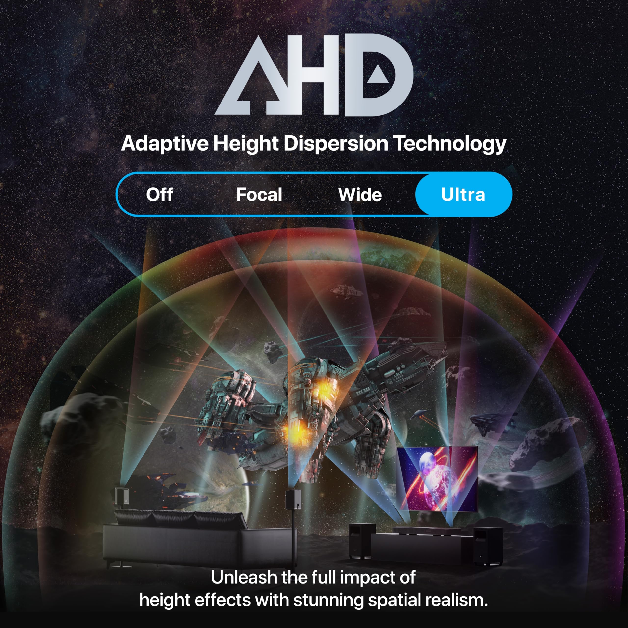 Shockwafe 11.2.6 Channel Dolby Atmos/DTS:X Soundbar with Upgraded Dual 10” Subwoofers, Wireless Bipolar Surrounds, 6 Height Channels, AHD Ultra, 31 Punktkilde Drivers (2025 Flagship)